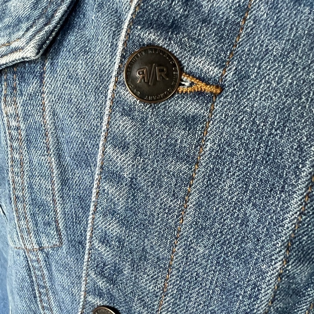 Blue Denim Jacket with Cream Sherpa Collar - Picture 2 of 11